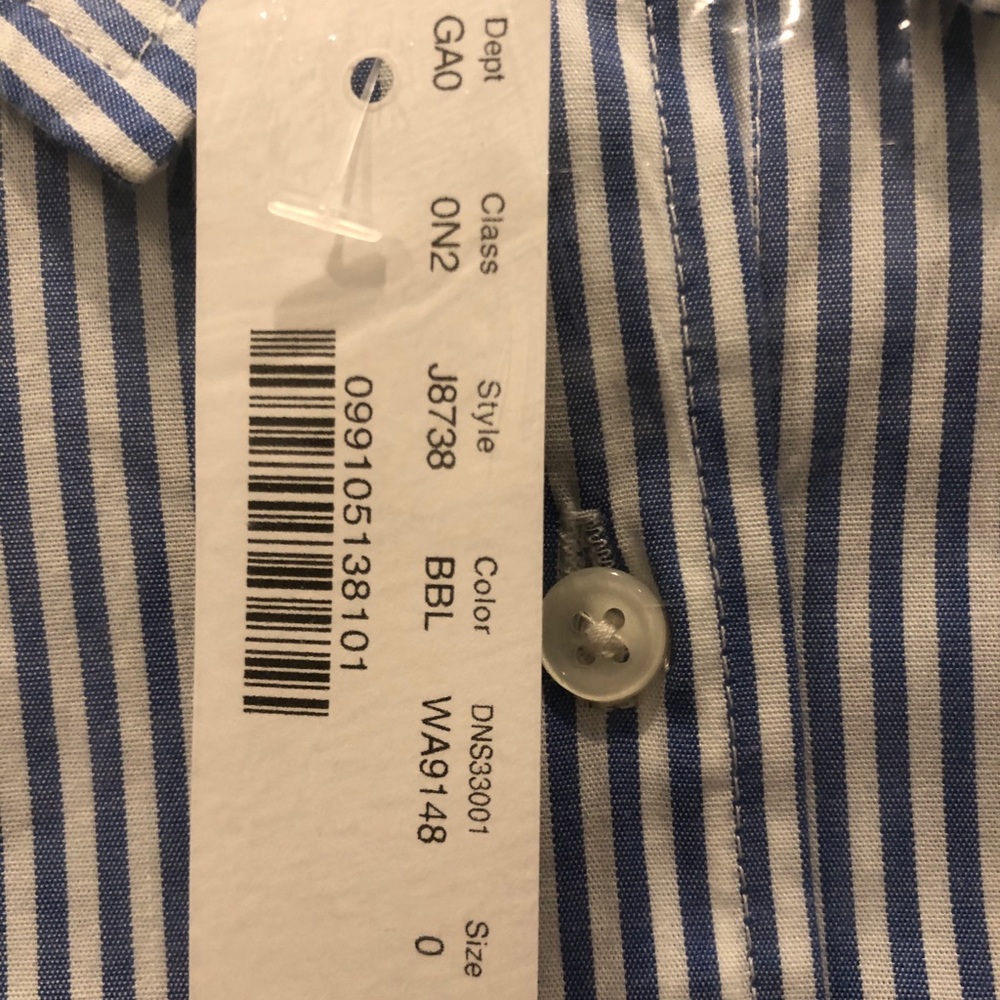 J.Crew Slim Stretch Perfect Shirt Blue Pinstripe - Picture 8 of 9
